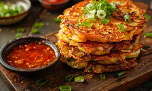 Placki kimchi: Smaczny przepis na placki z kimchi i ostrymi przyprawami