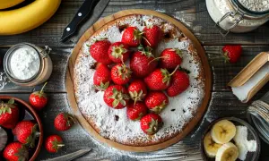 Ciasto z truskawkami bez cukru - Zdrowe ciasto z truskawkami