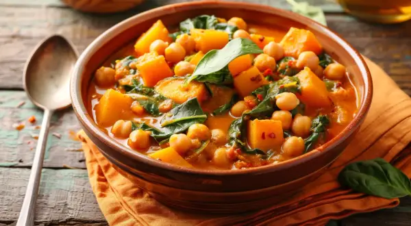 Curry z ciecierzycą - Jak zrobić pyszne curry z batatami i szpinakiem